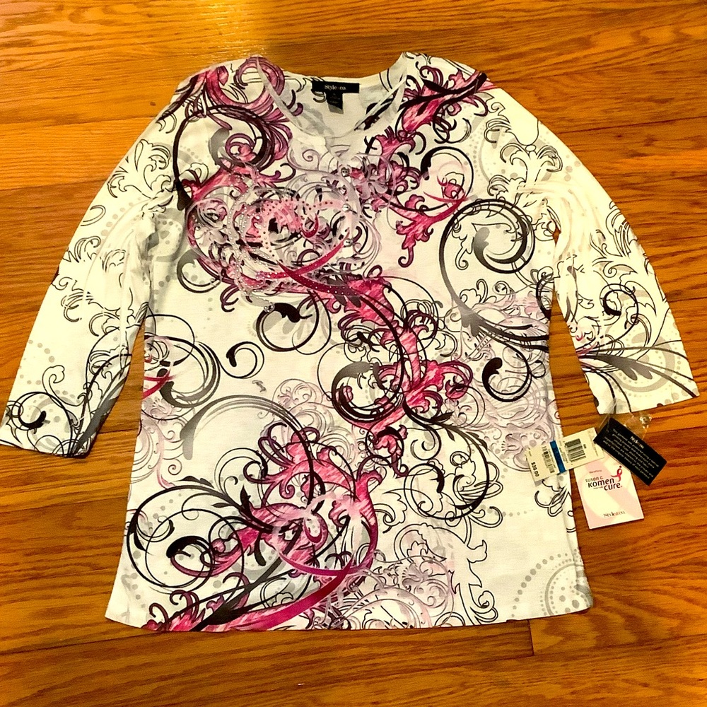 Style & Co. top for breast cancer awareness